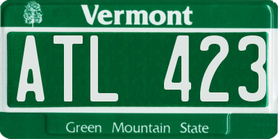 VT license plate ATL423