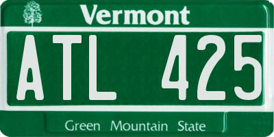 VT license plate ATL425