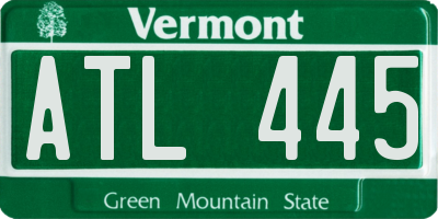 VT license plate ATL445