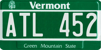 VT license plate ATL452