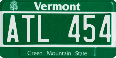 VT license plate ATL454
