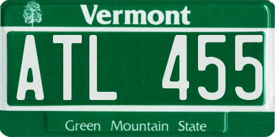 VT license plate ATL455