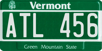 VT license plate ATL456
