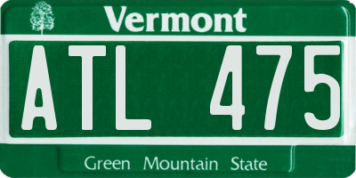 VT license plate ATL475