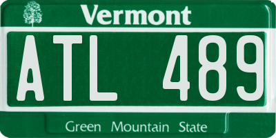 VT license plate ATL489