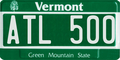 VT license plate ATL500