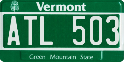 VT license plate ATL503