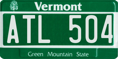 VT license plate ATL504