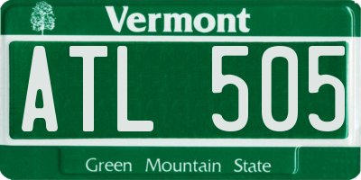 VT license plate ATL505
