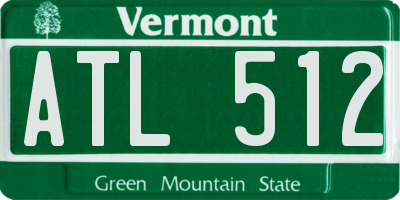 VT license plate ATL512