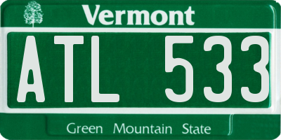 VT license plate ATL533