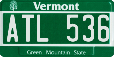 VT license plate ATL536