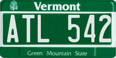 VT license plate ATL542