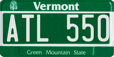 VT license plate ATL550