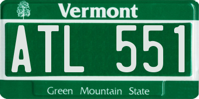 VT license plate ATL551