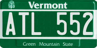 VT license plate ATL552