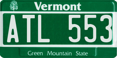VT license plate ATL553