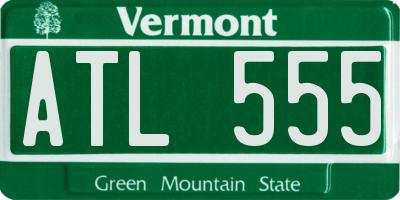 VT license plate ATL555