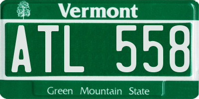 VT license plate ATL558