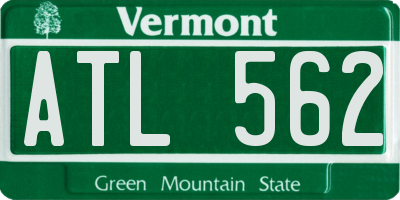 VT license plate ATL562