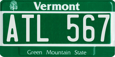 VT license plate ATL567