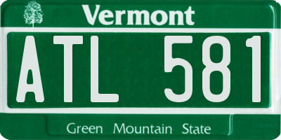 VT license plate ATL581