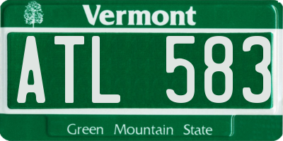 VT license plate ATL583