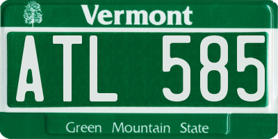 VT license plate ATL585