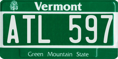 VT license plate ATL597