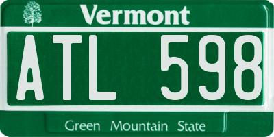VT license plate ATL598