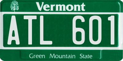 VT license plate ATL601