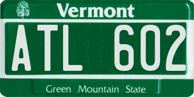 VT license plate ATL602