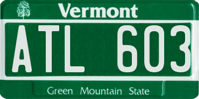 VT license plate ATL603