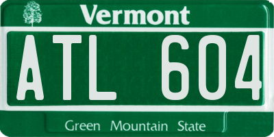 VT license plate ATL604