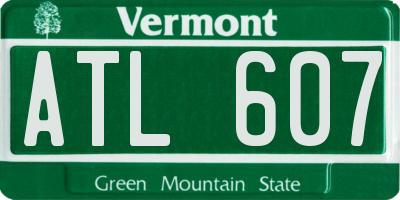 VT license plate ATL607