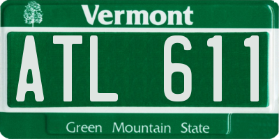 VT license plate ATL611