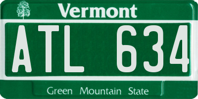 VT license plate ATL634
