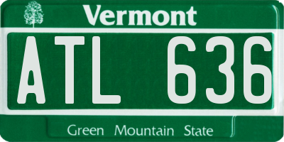 VT license plate ATL636
