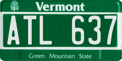 VT license plate ATL637