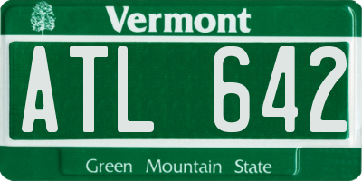 VT license plate ATL642