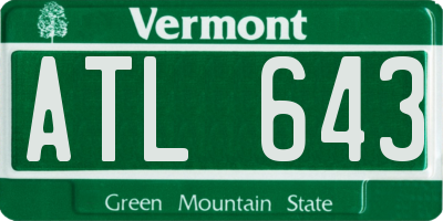 VT license plate ATL643