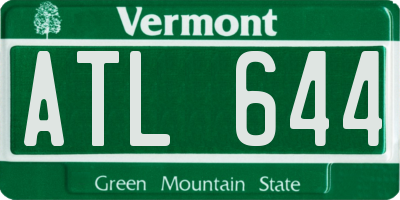 VT license plate ATL644