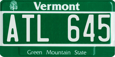 VT license plate ATL645