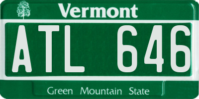 VT license plate ATL646