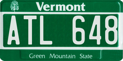 VT license plate ATL648