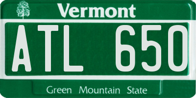 VT license plate ATL650