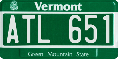 VT license plate ATL651