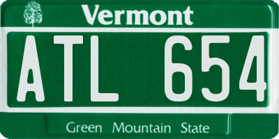 VT license plate ATL654