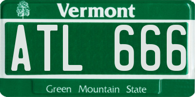 VT license plate ATL666