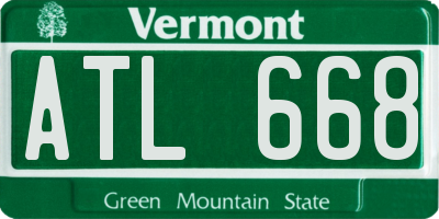 VT license plate ATL668